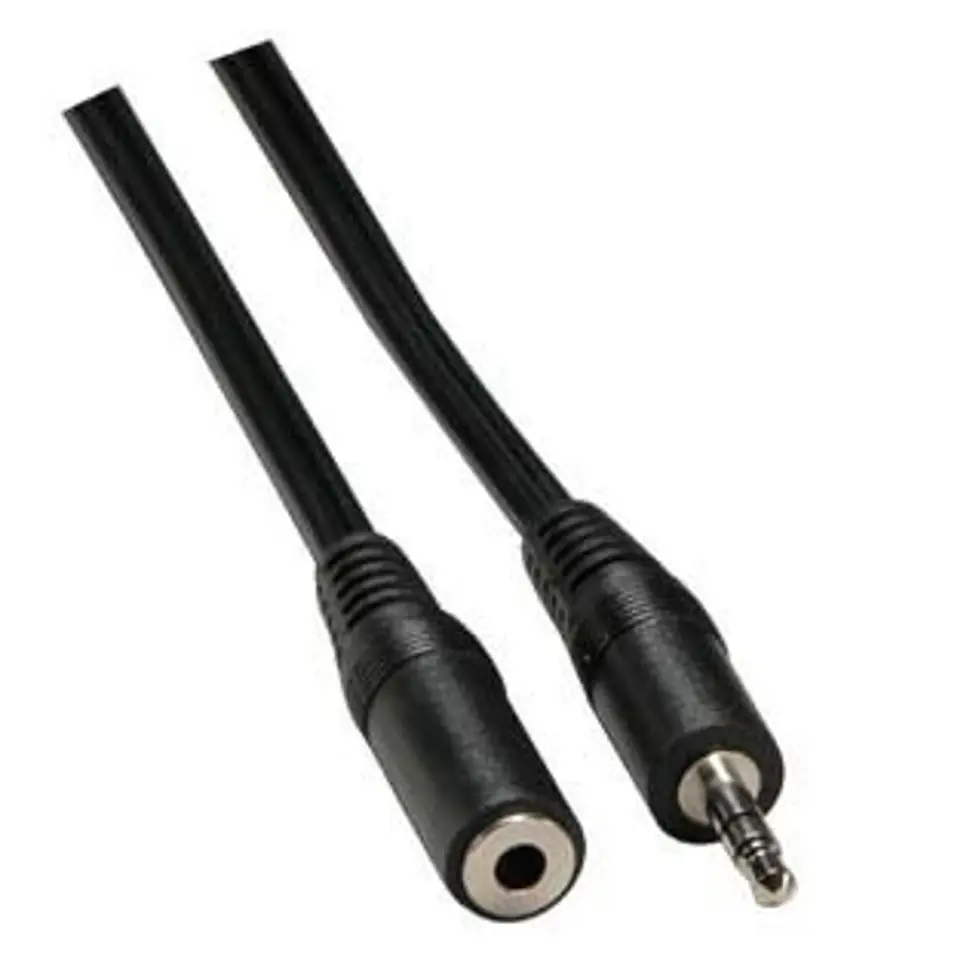 ⁨Przedłużacz do kabli audio Jack (3,5mm) M - Jack (3,5mm) F, 3m, czarna, Logo blistr⁩ w sklepie Wasserman.eu