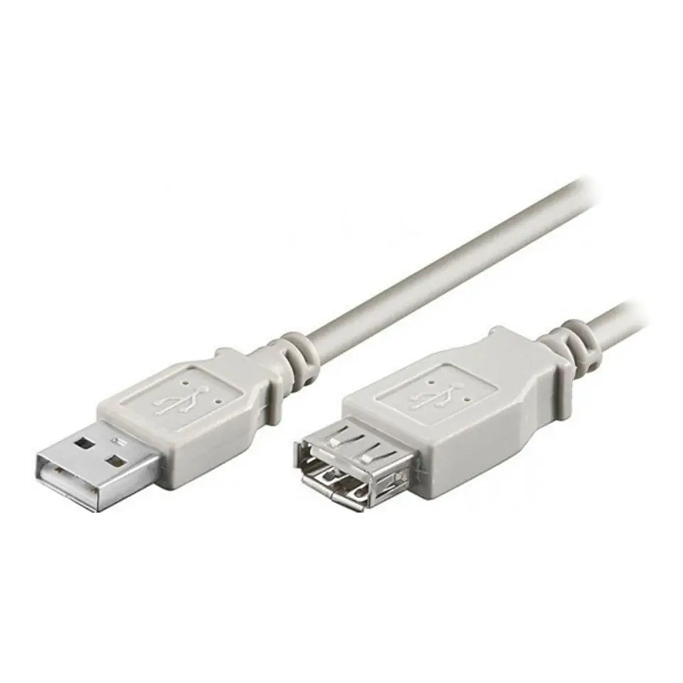 ⁨Logo Przedłużacz USB (2.0), USB A M - USB A F, 5m, szary, blistr⁩ w sklepie Wasserman.eu