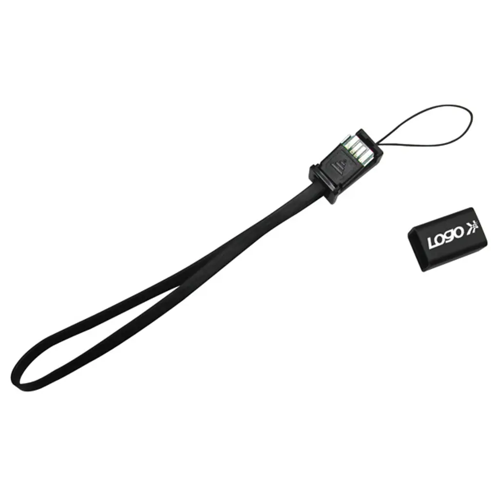 ⁨Logo USB kabel (2.0), USB A M - microUSB (M), 0.3m, czarny, blistr⁩ w sklepie Wasserman.eu