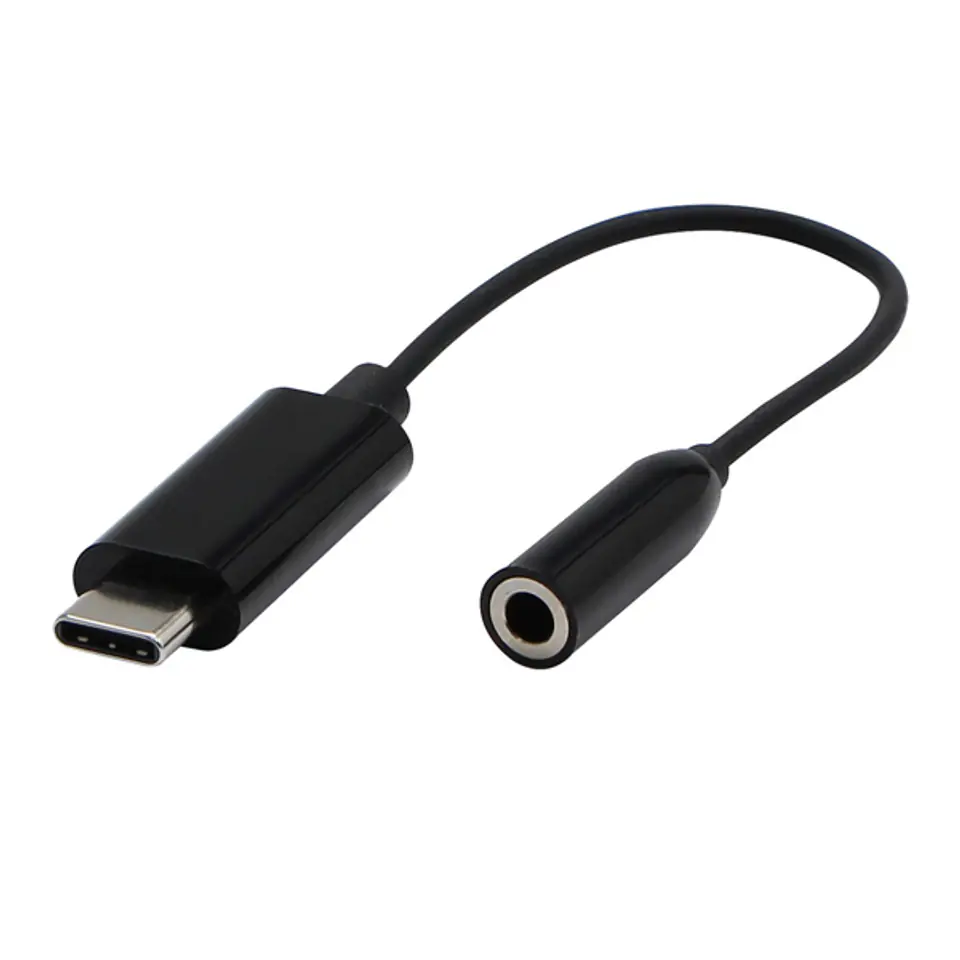 ⁨USB/Audio USB C (M) - Jack (3,5mm) F, stereo, czarna, Logo blistr⁩ w sklepie Wasserman.eu