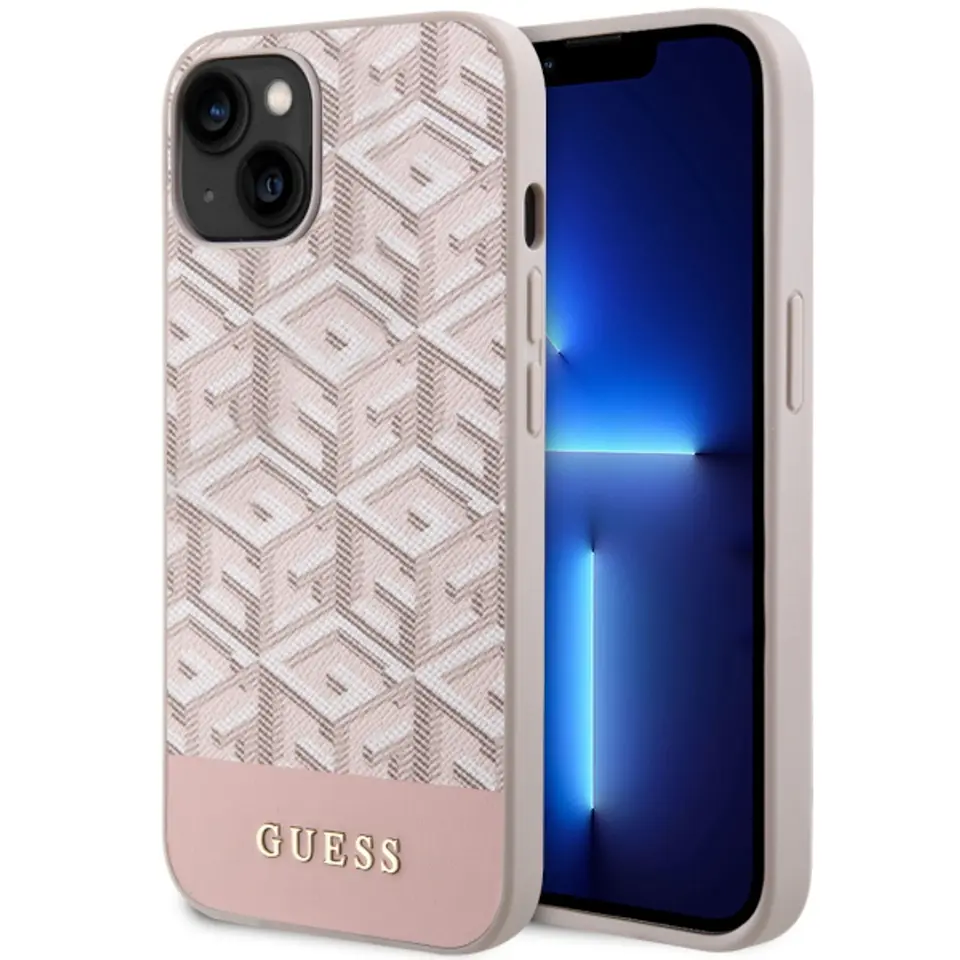 ⁨Guess GUHMP14MHGCFSEP iPhone 14 Plus 6,7" różowy/pink hard case GCube Stripes MagSafe⁩ w sklepie Wasserman.eu