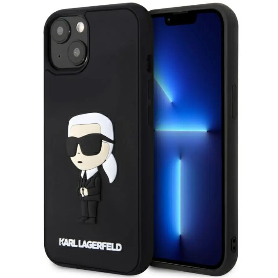 ⁨Karl Lagerfeld KLHCP14M3DRKINK iPhone 14 Plus 6.7" czarny/black hardcase Rubber Ikonik 3D⁩ w sklepie Wasserman.eu