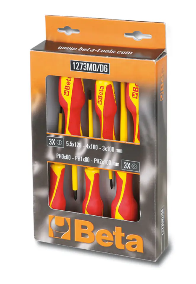 ⁨BETA SCREWDRIVERS SET OF 6 pcs. INSULATED /1273MQ/D6⁩ at Wasserman.eu