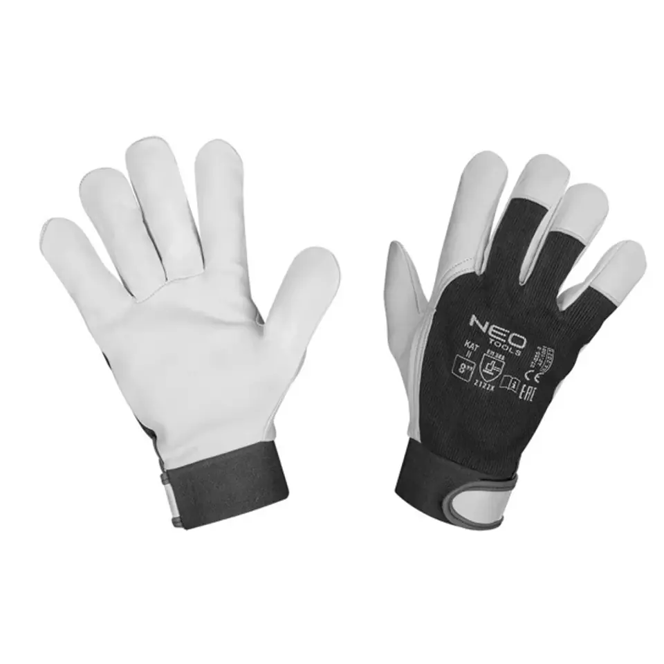 ⁨Work gloves, 2122X, goatskin, Velcro, size 8", CE⁩ at Wasserman.eu