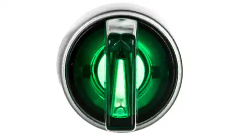 ⁨Switch 3-half green 2Z backlit 230V AC nickel-plated ring ST22-P3L. Z-20-LED230AC⁩ at Wasserman.eu