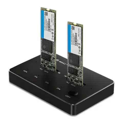 ⁨QOLTEC STACJA DOKUJĄCA DYSKÓW 2X SSD M.2 SATA | NGFF | USB TYP C⁩ w sklepie Wasserman.eu