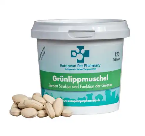 ⁨EUROPEAN PET PHARMACY Grunlippmuschel - Ergänzung für Ihren Hund - 120 Tabletten⁩ im Wasserman.eu