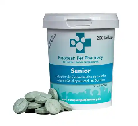⁨EUROPEAN PET PHARMACY Senior - Ergänzung für Ihren Hund - 200 Tabletten⁩ im Wasserman.eu