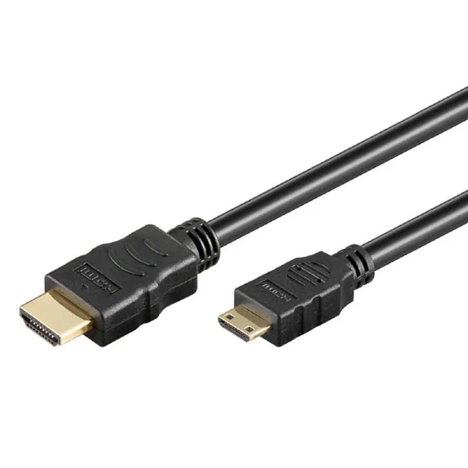 ⁨Video Kabel mini HDMI (M) - HDMI M, HDMI 1.4 - High Speed with Ethernet, 5m, pozłacane złącza, czarny, EOL⁩ w sklepie Wasserman.eu