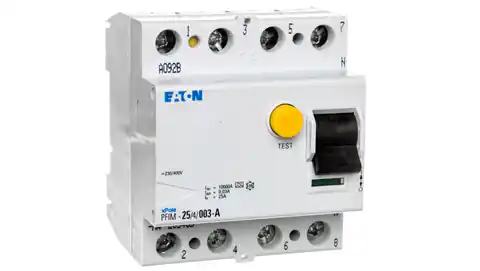 ⁨Wyłącznik różnicowoprądowy 4P 25A 0,03A typ A PFIM-25/4/003-A-MW 235435⁩ w sklepie Wasserman.eu