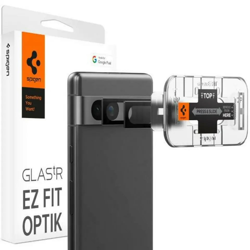 ⁨Spigen Optik.Tr Camera Google Pixel 7A EZ FIT Lens 2szt./2pcs czarny/black AGL05970⁩ w sklepie Wasserman.eu