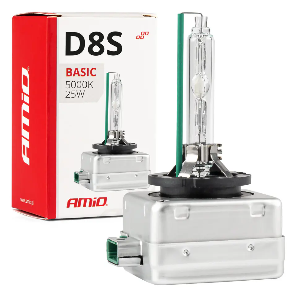 ⁨Żarówka ksenonowa żarnik hid xenon d8s 25w 5000k amio basic amio-02952⁩ w sklepie Wasserman.eu