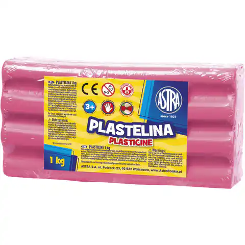 ⁨Plastelina Astra 1 kg różowa jasna, 303111007 ASTRA⁩ w sklepie Wasserman.eu