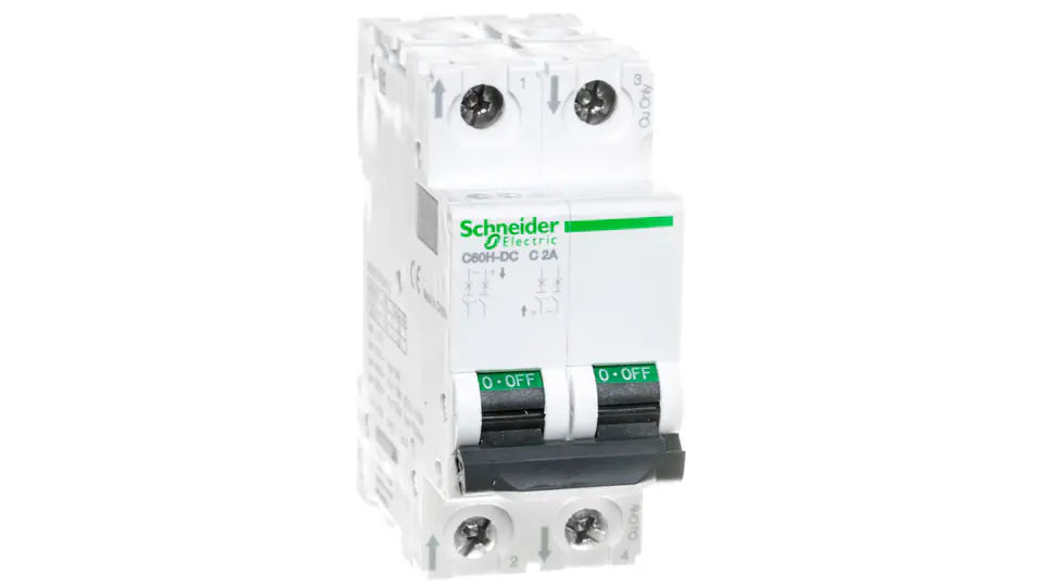 ⁨Over Current Circuit Breaker 2P C 2A 6kA DC C60H A9N61522⁩ at Wasserman.eu