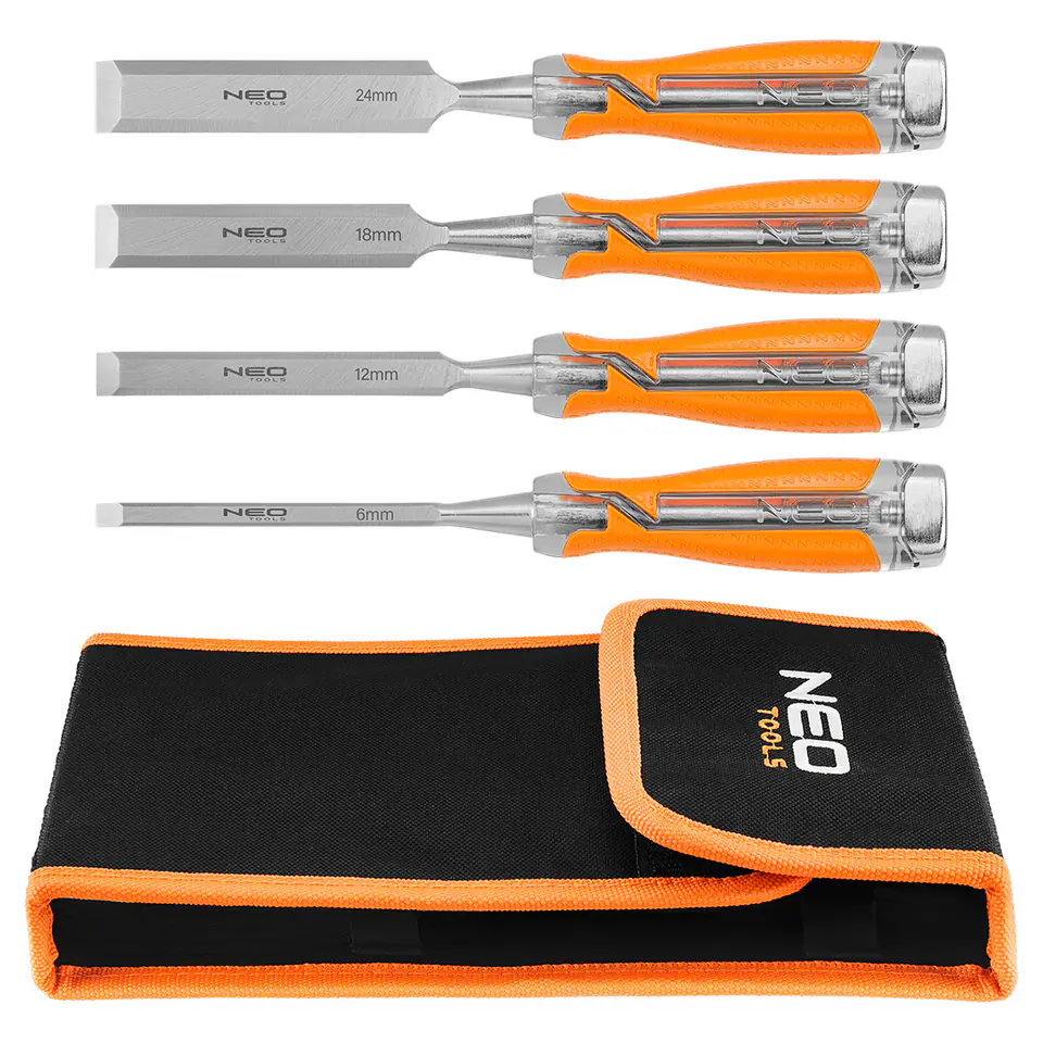 ⁨Chisels 6, 12, 18, 24, set of 4 pcs. Two-component chuck. Packed in a case⁩ at Wasserman.eu