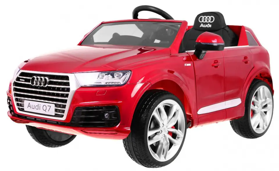 ⁨Audi Q7 Quattro S-Line na akumulator Lakier Czerwony + Pilot + Wolny Start + EVA + Radio MP3⁩ w sklepie Wasserman.eu