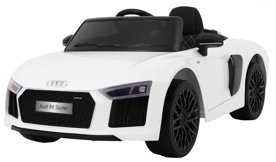 ⁨Audi R8 Spyder na akumulator Biały + Pilot + EVA + Wolny Start + Radio MP3 + LED⁩ w sklepie Wasserman.eu