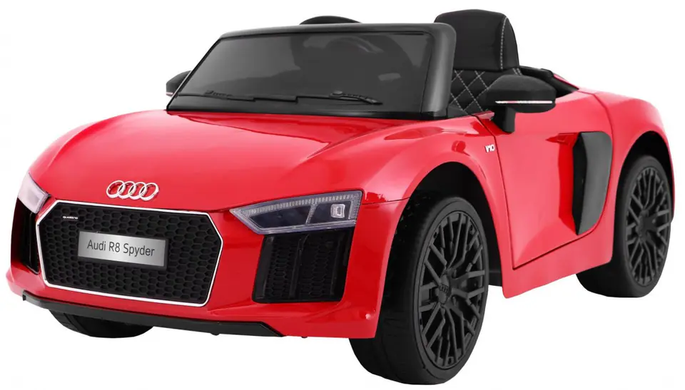 ⁨Audi R8 Spyder na akumulator Czerwony + Pilot + EVA + Wolny Start + Radio MP3 + LED⁩ w sklepie Wasserman.eu