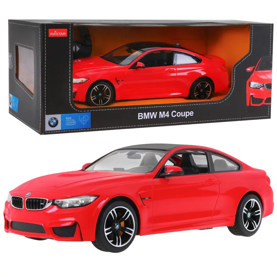 ⁨BMW M4 Coupe czerwony RASTAR model 1:14 Zdalnie sterowane auto + pilot 2,4 GHz⁩ w sklepie Wasserman.eu