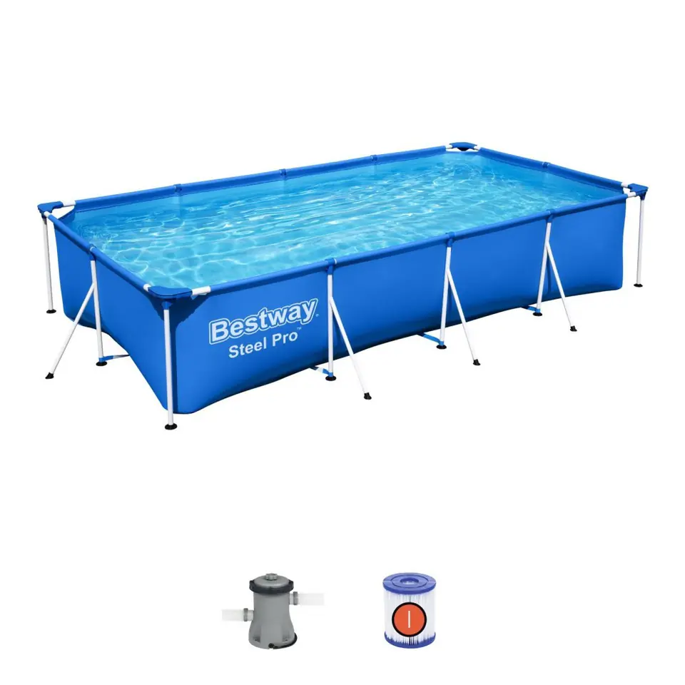 ⁨Basen Stelażowy Family Steel Pro 400x211x81 BESTWAY 3w1 + Pompa + Filtr⁩ w sklepie Wasserman.eu