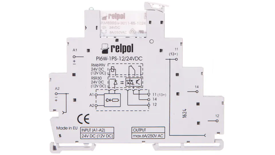 ⁨Przekaźnik interfejsowy 1P 6A 24VDC AgSnO2 PIR6W-1PS-24VDC-R 858620⁩ w sklepie Wasserman.eu