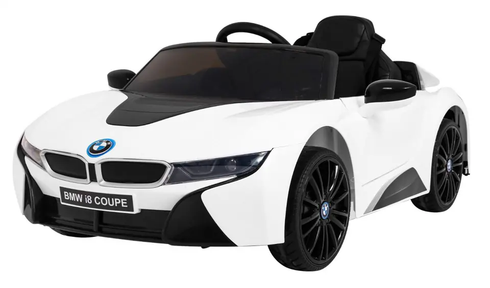 ⁨BMW I8 Lift Auto na akumulator Biały + Pilot + Wolny Start + 3-pkt pasy + MP3 USB + LED⁩ w sklepie Wasserman.eu