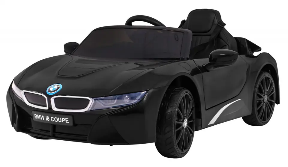 ⁨BMW I8 Lift Auto na akumulator Czarny + Pilot + Wolny Start + 3-pkt pasy + MP3 USB + LED⁩ w sklepie Wasserman.eu