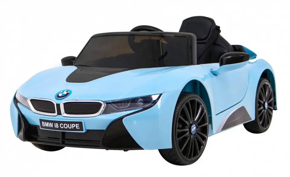 ⁨BMW I8 Lift Auto na akumulator Niebieski + Pilot + Wolny Start + 3-pkt pasy + MP3 USB + LED⁩ w sklepie Wasserman.eu