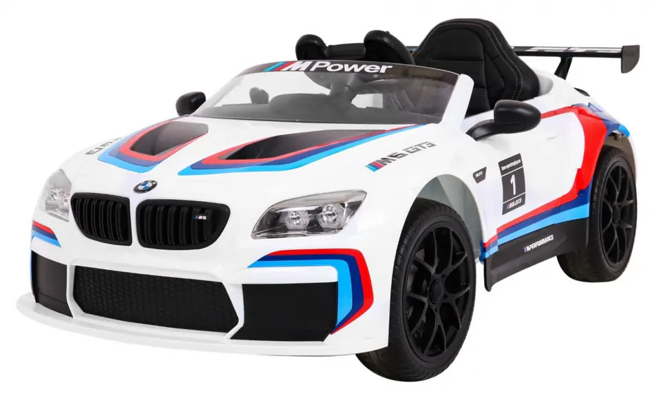 ⁨BMW M6 GT3 Auto na akumulator dla dzieci Biały + Nawiew powietrza + Dźwięki MP3 Światła + Pilot⁩ w sklepie Wasserman.eu