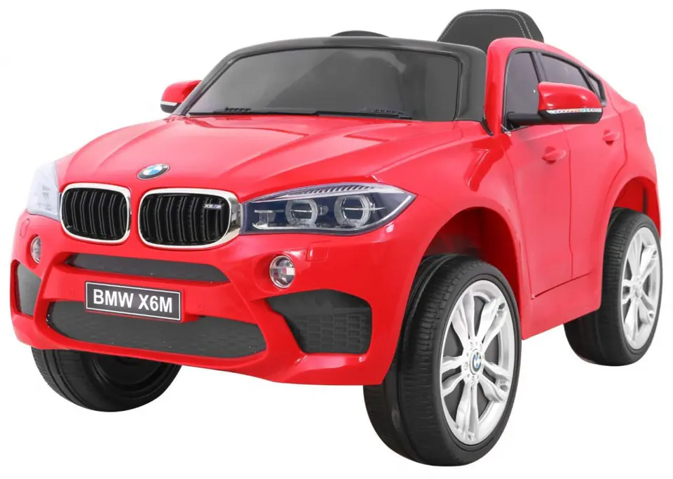 ⁨BMW X6M Elektryczne Autko dla dzieci Czerwony + Pilot + EVA + Wolny Start + Panel audio + LED⁩ w sklepie Wasserman.eu