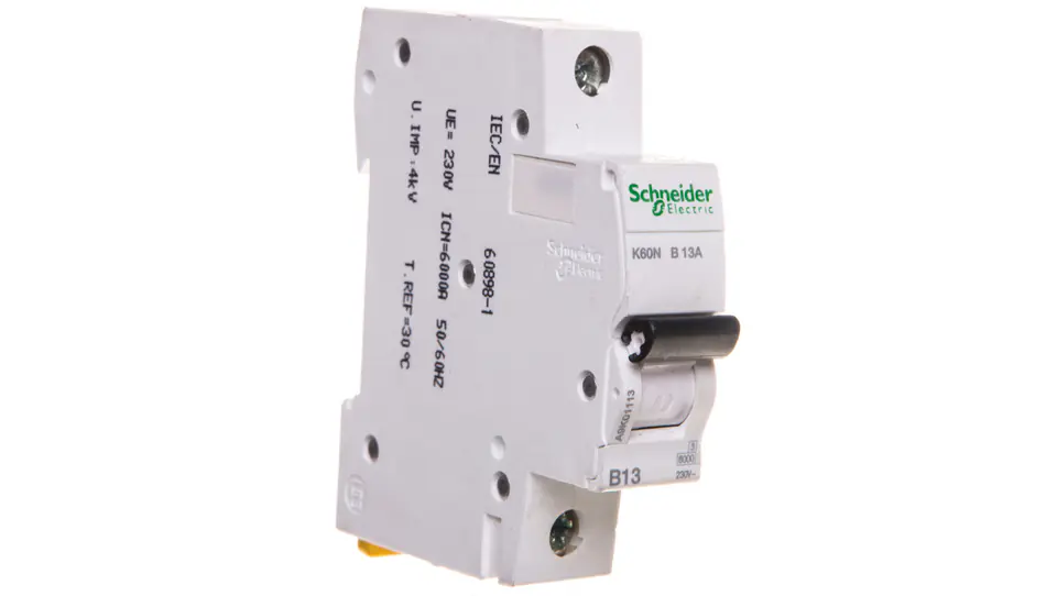 ⁨Over Current Circuit Breaker 1P B 13A 6kA AC K60N-B13 A9K01113⁩ at Wasserman.eu