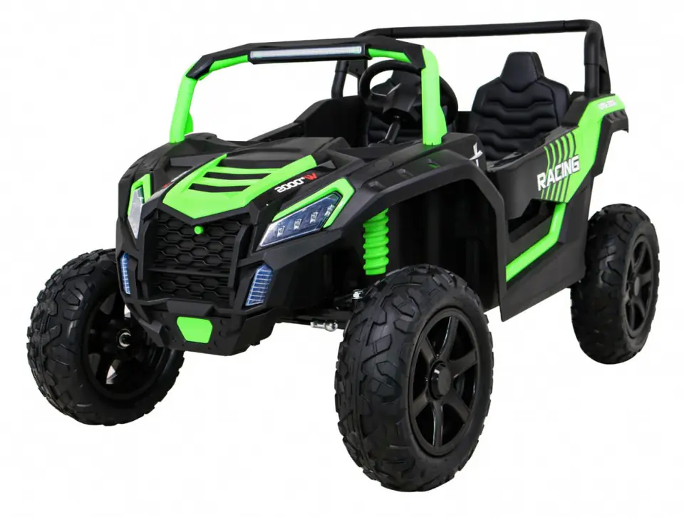 ⁨Buggy ATV Strong Racing dla 2 dzieci Zielony + Silnik bezszczotkowy + Pompowane koła + Audio LED⁩ w sklepie Wasserman.eu