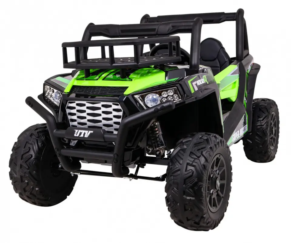 ⁨Buggy UTV Terenówka dla dzieci Zielony + Pilot + Bagażnik + Wolny Start + EVA + MP3 LED⁩ w sklepie Wasserman.eu