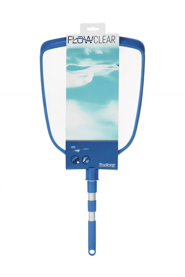 ⁨Cedzak z siatką i kijem do czyszczenia basenów BESTWAY ok. 163cm⁩ w sklepie Wasserman.eu