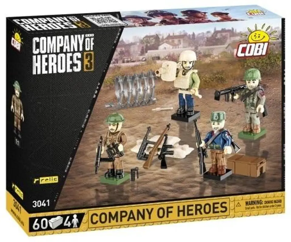 ⁨COBI 3041 Company of Heroes 3. Figurines of 4 soldiers with accessories 60 bricks⁩ at Wasserman.eu