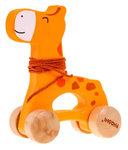 ⁨Drewniany mini jeździk Żyrafa na sznurku dla dzieci 12m+ Zabawka na kółeczkach⁩ w sklepie Wasserman.eu