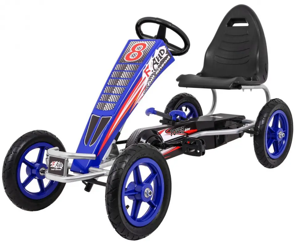 ⁨Gokart Full Ahead AIR na pedały dla dzieci 3+ Niebieski + Regulacja siedziska + Pompowane koła + Hamulec ręczny⁩ w sklepie Wasserman.eu