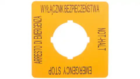 ⁨Signboard for safety buttons PL, GB, DE, I Type: M22-XYK15 167642⁩ at Wasserman.eu