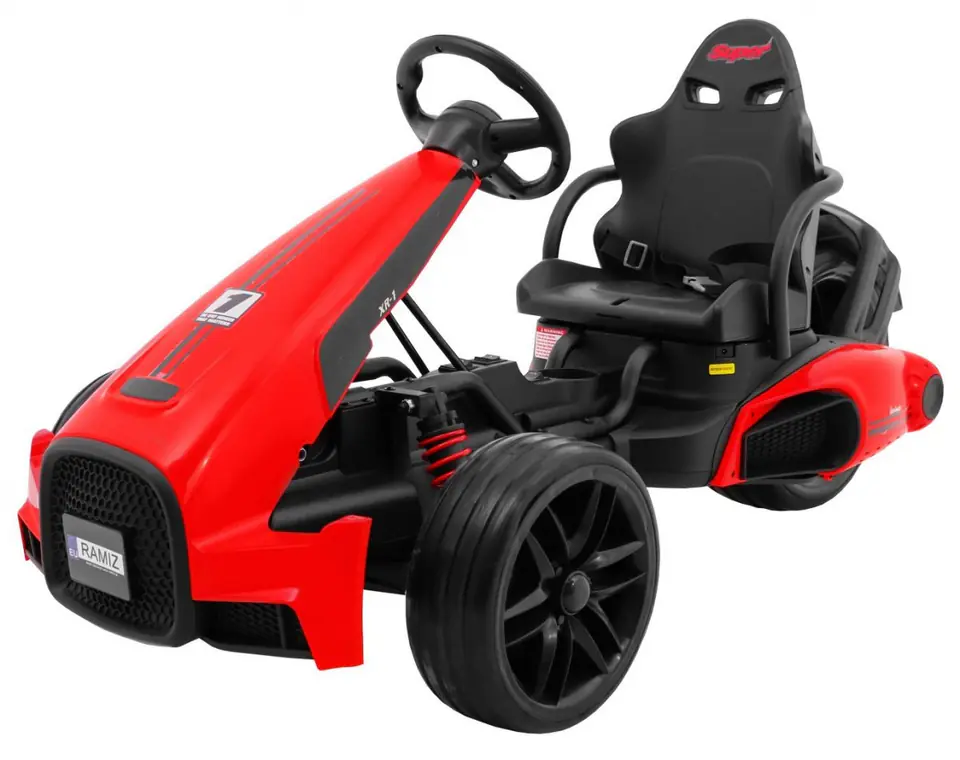 ⁨Gokart na akumulator Bolid XR-1 dla dzieci Czerwony + Regulowana kierownica + Profilowane siedzenie⁩ w sklepie Wasserman.eu