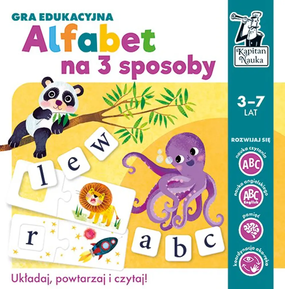 ⁨Gra edukacyjna "Alfabet na 3 sposoby" nauka Liter i Słów dla dzieci 3-7 lat⁩ w sklepie Wasserman.eu