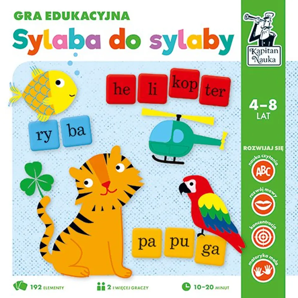 Gra edukacyjna "Sylaba do sylaby" dla dzieci 4-8 lat + Układanie wyrazów + Nazywanie obrazków w sklepie Wasserman.eu