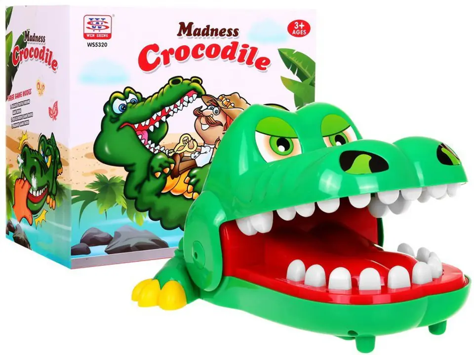 ⁨Gra zręcznościowa "Krokodyl u dentysty" dla dzieci 3+ Interaktywna zabawka + 3 tryby gry Bolący ząbek Refleks Memory⁩ w sklepie Wasserman.eu