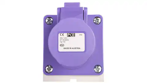 ⁨Fixed socket 32A 2P 24V purple IP44 172v⁩ at Wasserman.eu
