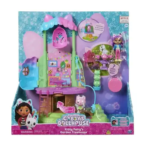 ⁨Gabby's Dollhouse Transforming Garden Treehouse Playset with Lights, 2 Figures, 5 Accessories, 1 Delivery, 3 Furniture, Kids Toys for Ages 3 and up⁩ at Wasserman.eu