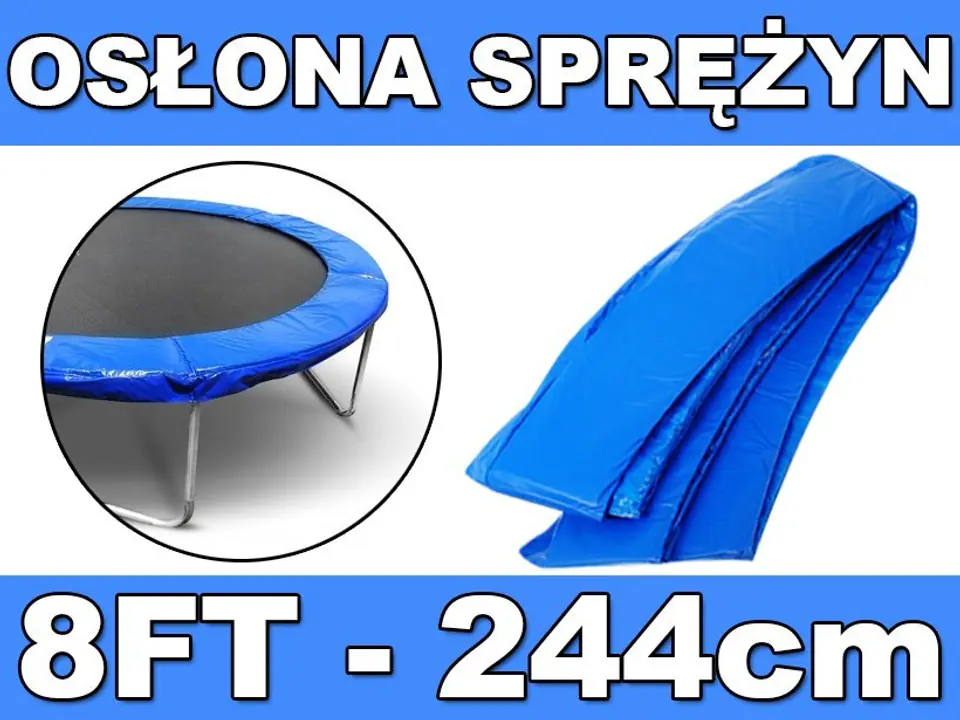 ⁨Kołnierz ochronny na sprężyny SkyRamiz Niebieski do trampoliny ogrodowej 244cm/8FT⁩ w sklepie Wasserman.eu