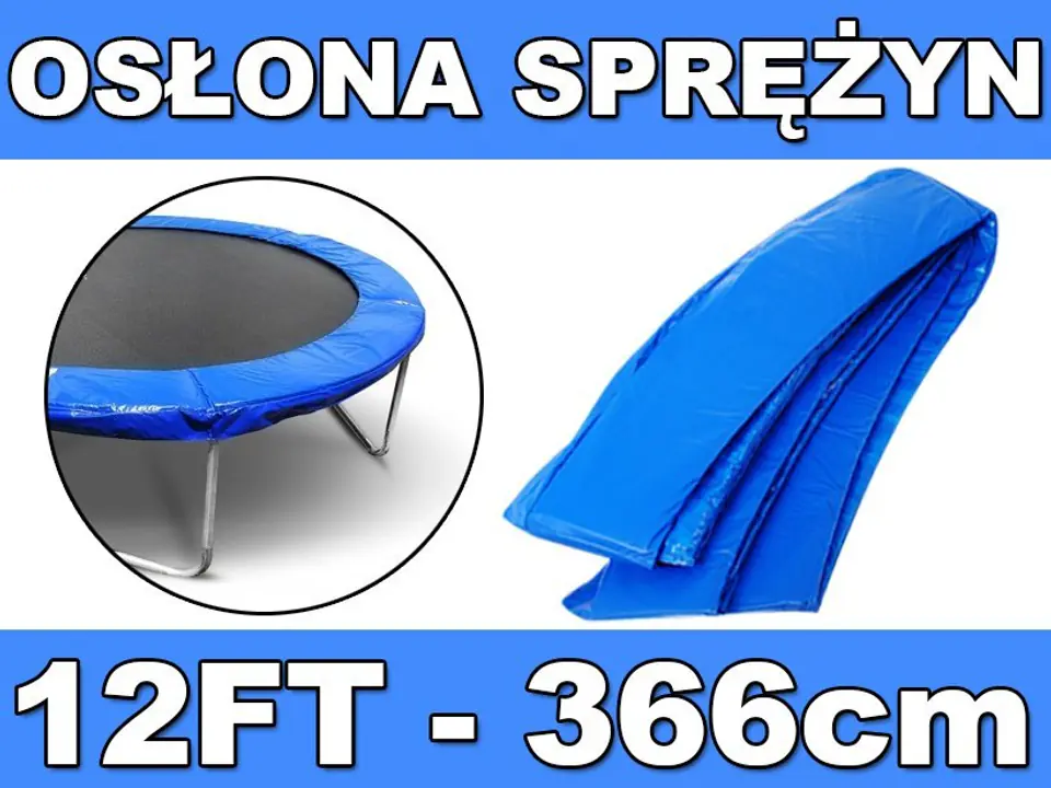 ⁨Kołnierz ochronny na sprężyny SkyRamiz Niebieski do trampoliny ogrodowej 366cm/12FT⁩ w sklepie Wasserman.eu