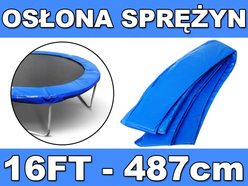 ⁨Kołnierz ochronny na sprężyny SkyRamiz Niebieski do trampoliny ogrodowej 487cm/16FT⁩ w sklepie Wasserman.eu