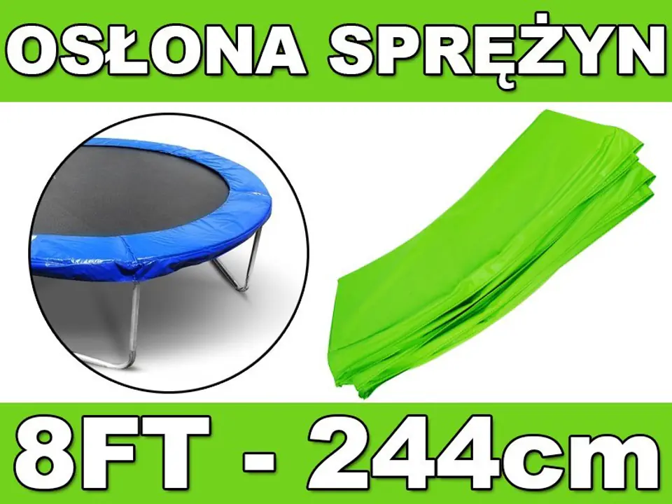 ⁨Kołnierz ochronny na sprężyny SkyRamiz Zielony do trampoliny ogrodowej 244cm/8FT⁩ w sklepie Wasserman.eu