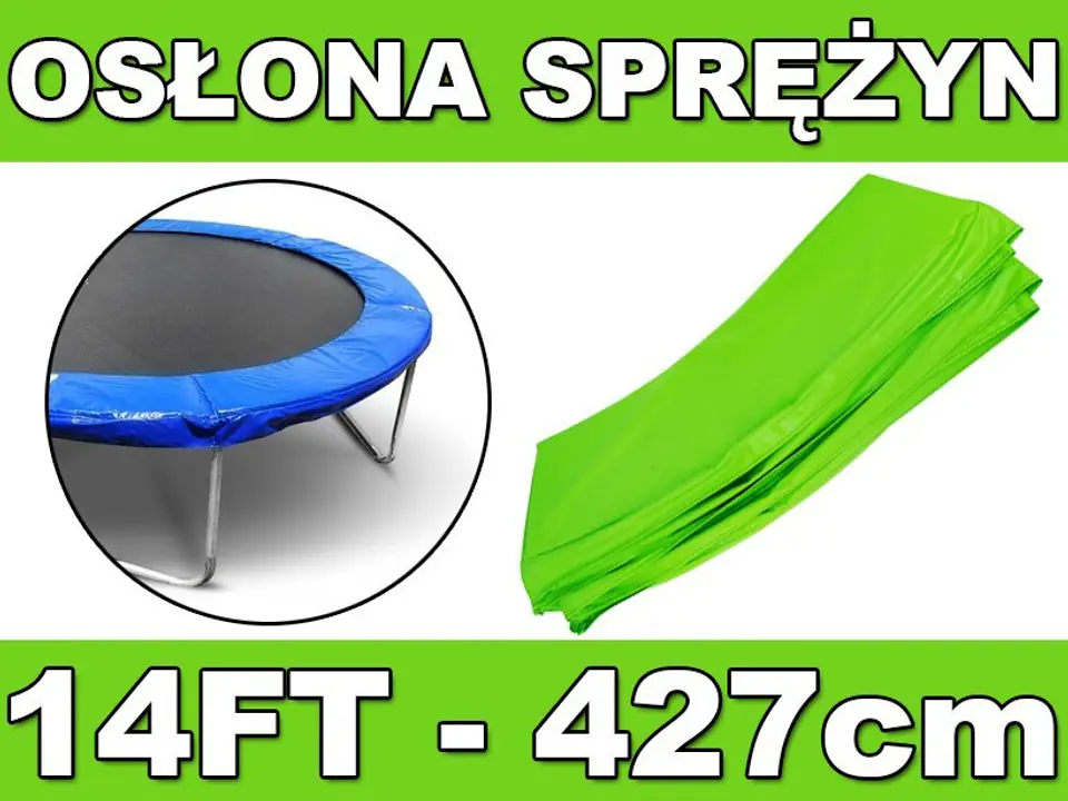 ⁨Kołnierz ochronny na sprężyny SkyRamiz Zielony do trampoliny ogrodowej 427cm/14FT⁩ w sklepie Wasserman.eu