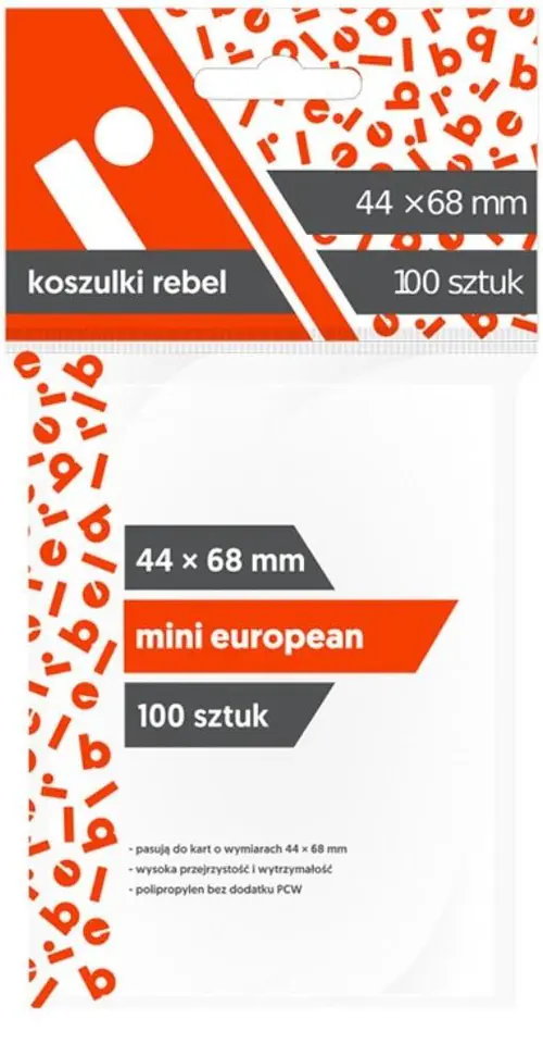 ⁨Koszulki Mini European 44x68 (100szt) REBEL⁩ w sklepie Wasserman.eu